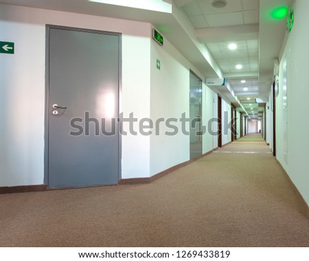 Corridor in the modern hotel building