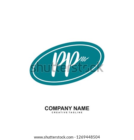 PP Initial Handwriting Logo Template Vector 