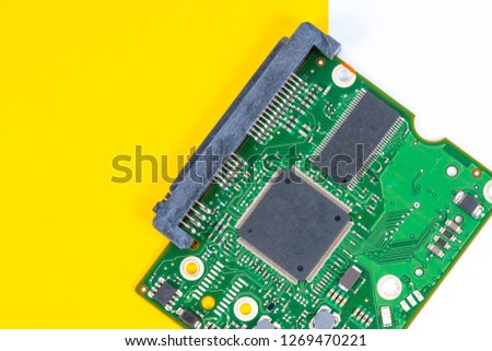 Hardisk chip with close up view