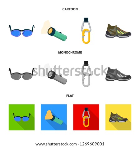 Isolated object of mountaineering and peak symbol. Collection of mountaineering and camp stock symbol for web.