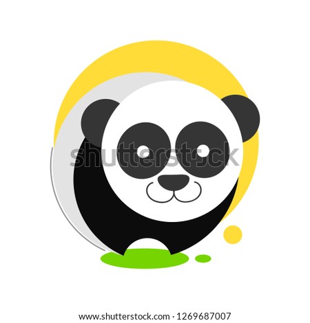 Panda icon for graphic design. Vector illustration on white background.