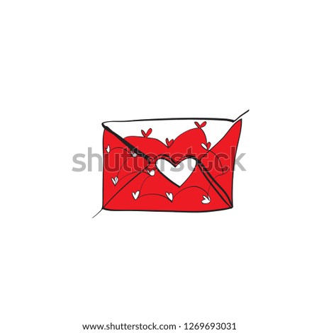 Continuous one line drawing of Envelope Eisolated on white background. vector illustration for banner, poster, web, template, valentine's card, wedding.