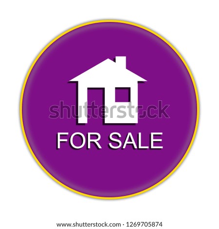 For Sale button isolated. 3d illustration