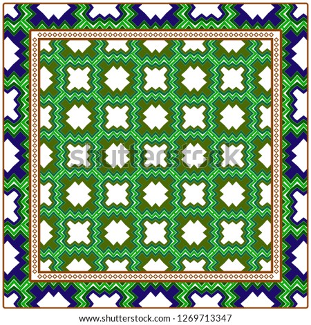 Vector Paper For Scrapbook. Luxury Texture For Wallpaper, Invitation. Geometric Zigzag Ornament. Green, brown color.