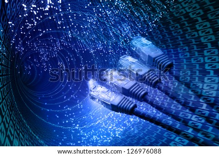 Network cable  binary fiber otics backgound Royalty-Free Stock Photo #126976088