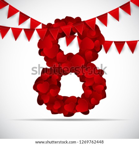 Poster International Happy Women's Day 8 March Floral Greeting card Vector Illustration EPS10