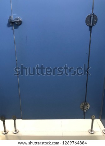 Blue public toilet door
And free space for all activities