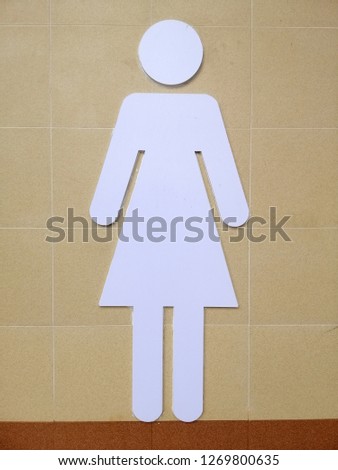 Entrance to public toilet. Female toilet signs. Toilet signs indicate for entrance to female.