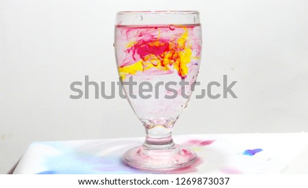 colorful in a glass red and yellow