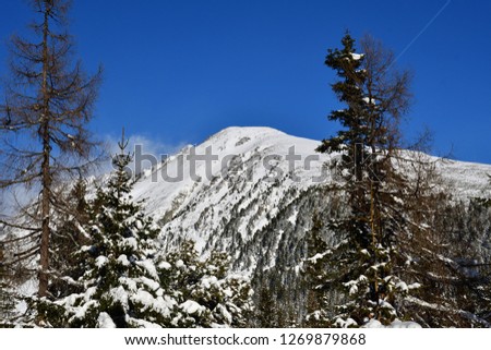 snow-covered landscape and mountain peaks the winter  High Tatras Slovakia
