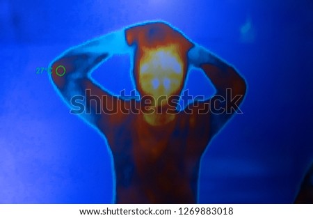infrared thermal scan  Royalty-Free Stock Photo #1269883018