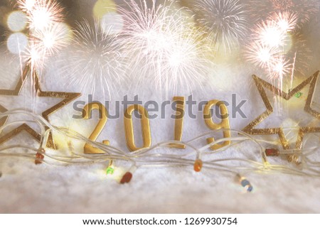 Happy new year 2019, new year decoration for background         
