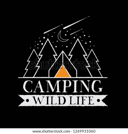Camping Wild Life. Vector logo. 
