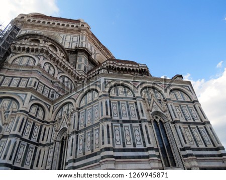 Europe, Italy,Tuscany, Florence,cathedral of 
Santa Maria del Fiore lined with polychrome marble 
panels in various shades                               
