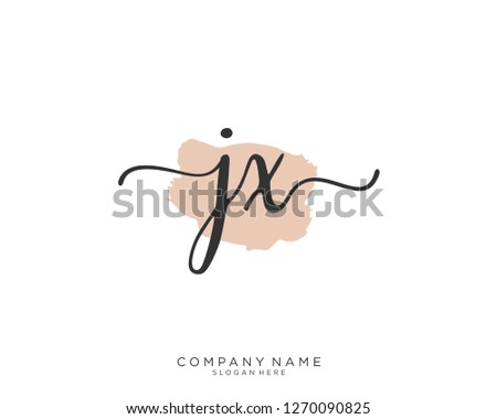 JX Initial handwriting logo vector 