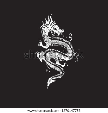 dragon logo vector ornament for coloring antistress