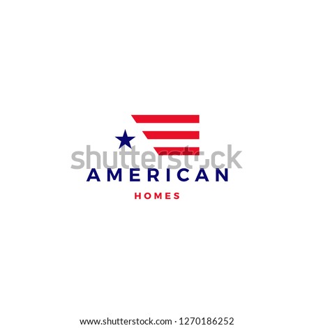 american flag house home mortgage logo vector icon