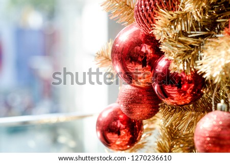 Christmas ball on Christmas Tree, selective focus