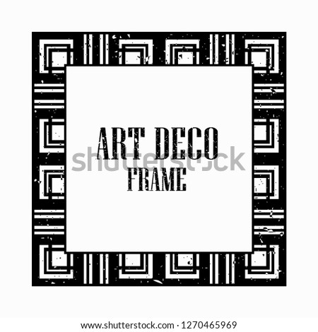 Vintage retro style invitation in Art Deco. Art deco border and frame. Creative template in style of 1920s. Vector illustration eps 10