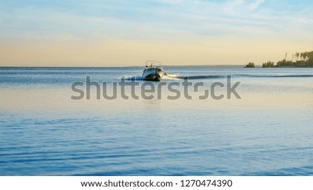 Beautiful background and view, landscape and panorama of boats and boats sailing on the sea and lake in summer and on a sunny day.
