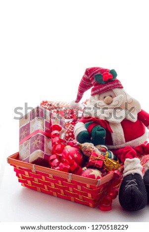Basket with Christmas gifts