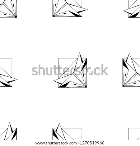 Cute foxes.  Vector seamless background. Modern polygonal  design. Origami foxes. Flat design pattern 