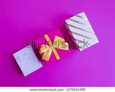 gift box on colored paper