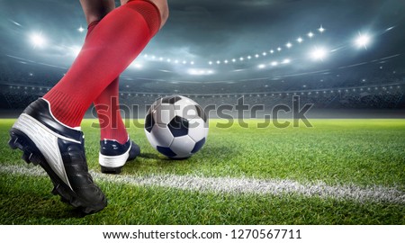 Soccer player in stadium