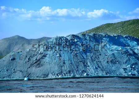 Industrial Blue Mound of Dirt Painted Earth