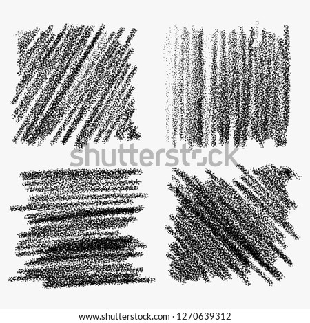Collection of random pencil hatching as a blank, background, vector work