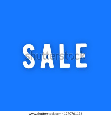 Sale Text on blue background