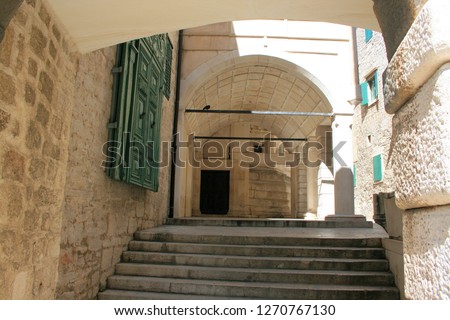 stairs in a street in Sibenik, Croatia