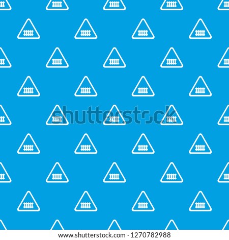 Crossing railroad barrier pattern seamless blue repeat for any use