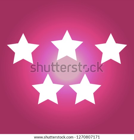 White simple flat style light star flares isolated on pink background