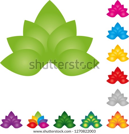 Leaves, plant in different colors collection