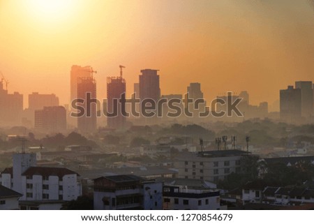 Thailand 20 Dec 2018 : Bangkok, when in the pollution fog