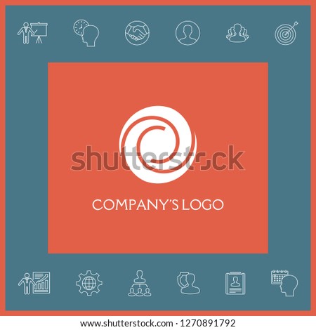 Logotype - two spirals in a circle - a flower bud, camera aperture - a symbol of interaction, growth, development, enlightenment, beauty and wisdom.