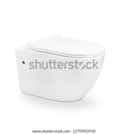Flush Tanks and Toilet seat isolated on white Background 
