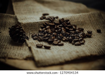 coffee background with gunny sack