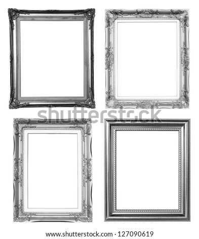 4 silver frame on white background