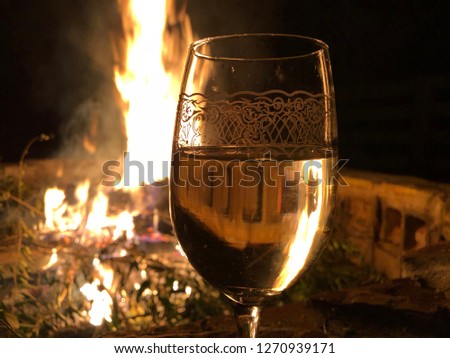 Fireside wine glass