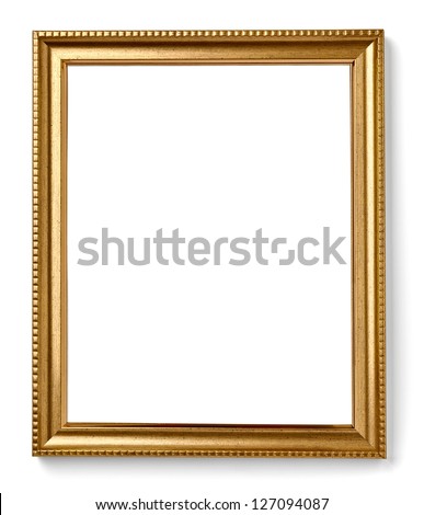 wooden frame for painting or picture on white background with clipping path Royalty-Free Stock Photo #127094087