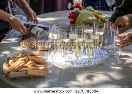 People toasting and celebrating with champagne 