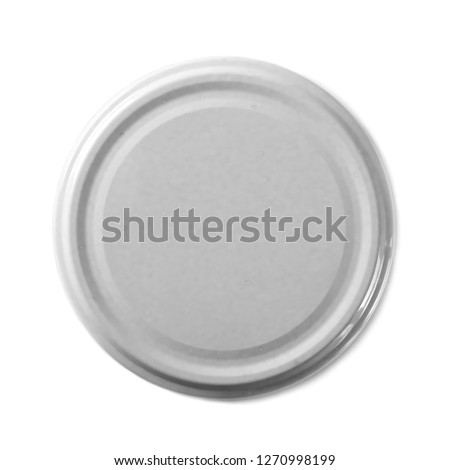 Juice bottle lid isolated on white background, top view Royalty-Free Stock Photo #1270998199