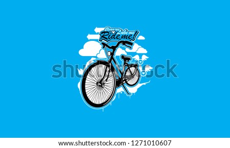 Vintage Pop Art Bicycle Vector Design Illustration
