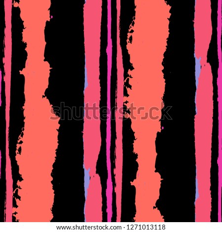 Grunge Stripes. Painted Lines. Texture with Vertical Dry Brush Strokes. Scribbled Grunge Rapport for Sportswear, Fabric, Wallpaper. Retro Vector Background