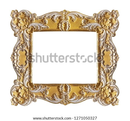 Porcelain frame for paintings, mirrors or photo isolated on white background