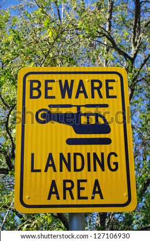 helicopter road warning sign