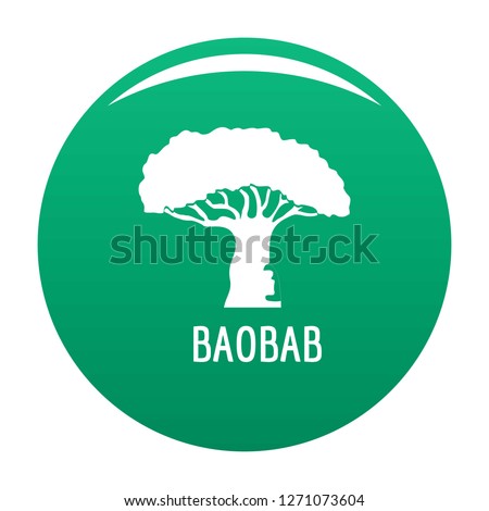 Baobab tree icon. Simple illustration of baobab tree vector icon for any design green