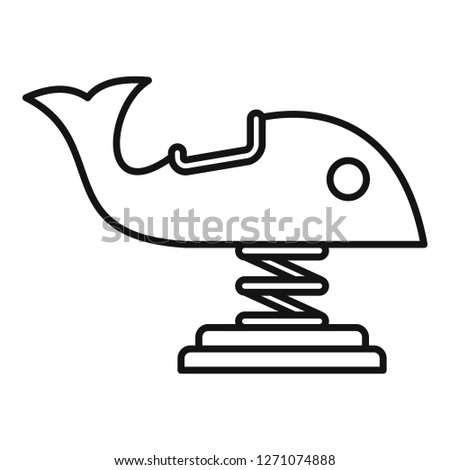 Whale amusement ride icon. Outline whale amusement ride vector icon for web design isolated on white background